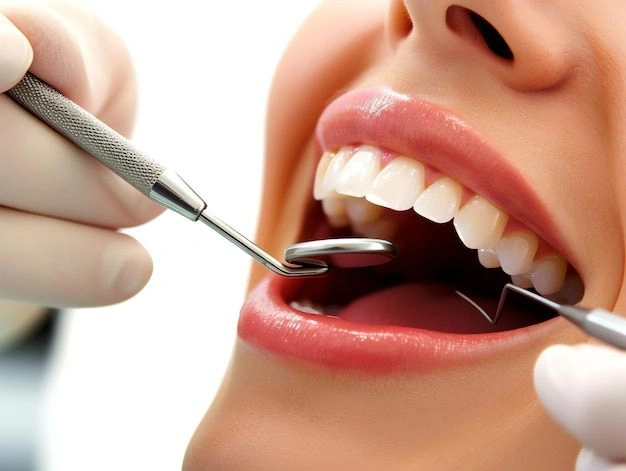 Patient receiving advanced surgical dental care